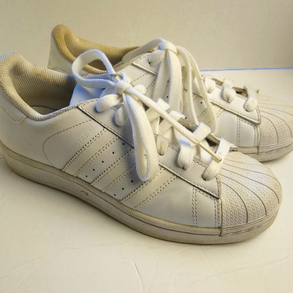 Adidas superstar white leather low top US size 4 ART B23641 - Picture 1 of 10